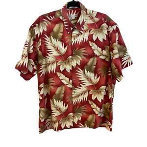 Pierre Cardin Hawaiian cotton button up shirt awesome Hawaiian print size large